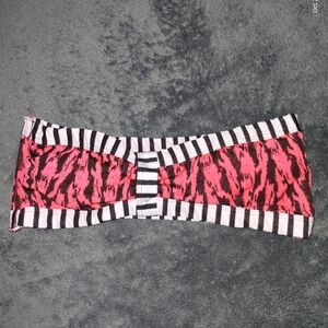 Tarea bandeau orange black white Sz med fits small strapless tube top